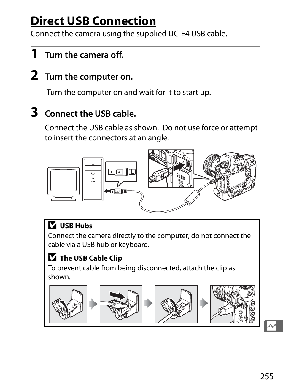 Direct usb connection | Nikon D3S User Manual | Page 281 / 460