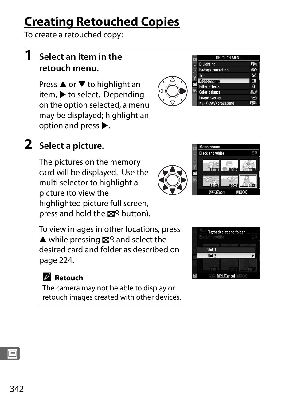 Creating retouched copies | Nikon D3S User Manual | Page 368 / 460