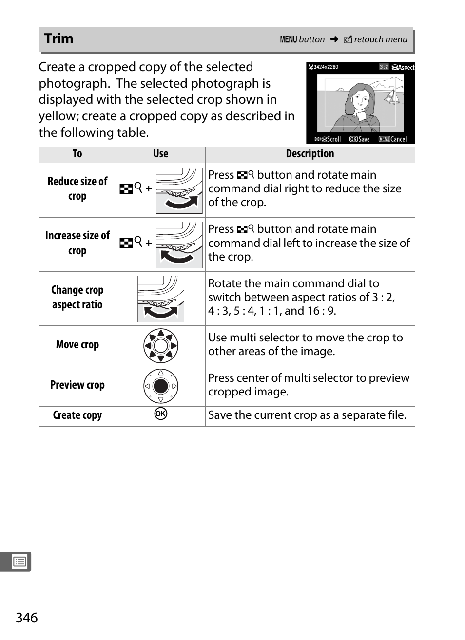 Trim | Nikon D3S User Manual | Page 372 / 460