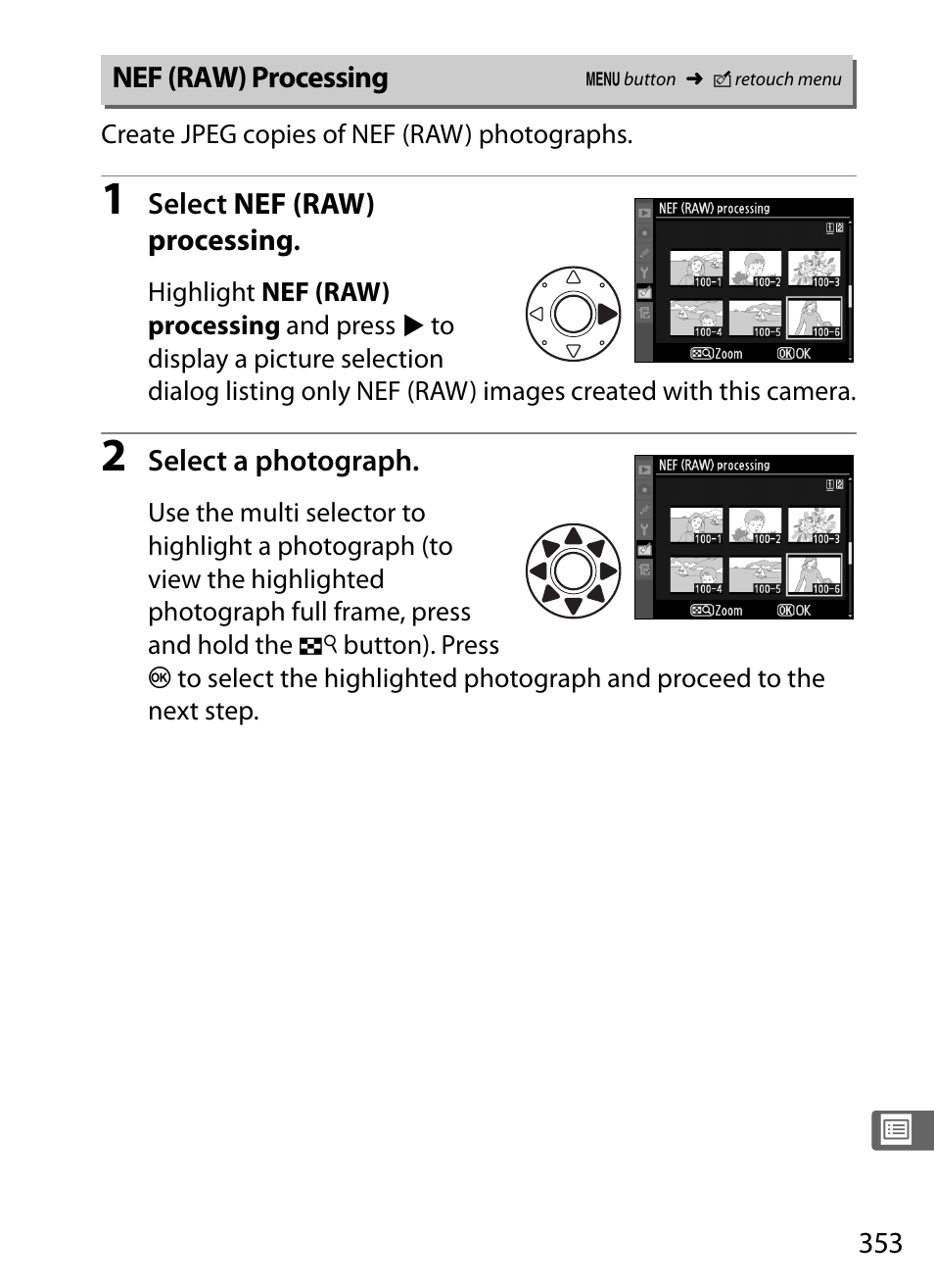 Nef (raw) processing | Nikon D3S User Manual | Page 379 / 460
