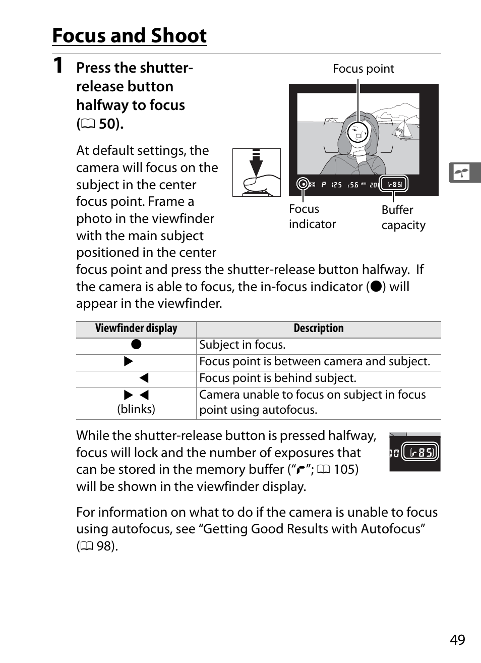 Focus and shoot | Nikon D3S User Manual | Page 75 / 460