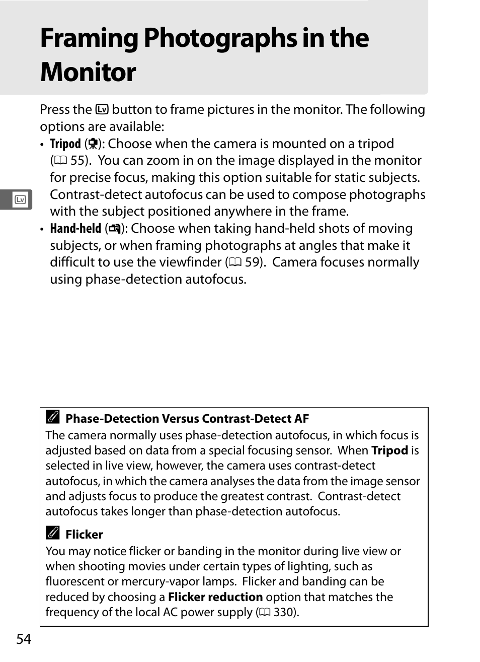 Framing photographs in the monitor | Nikon D3S User Manual | Page 80 / 460