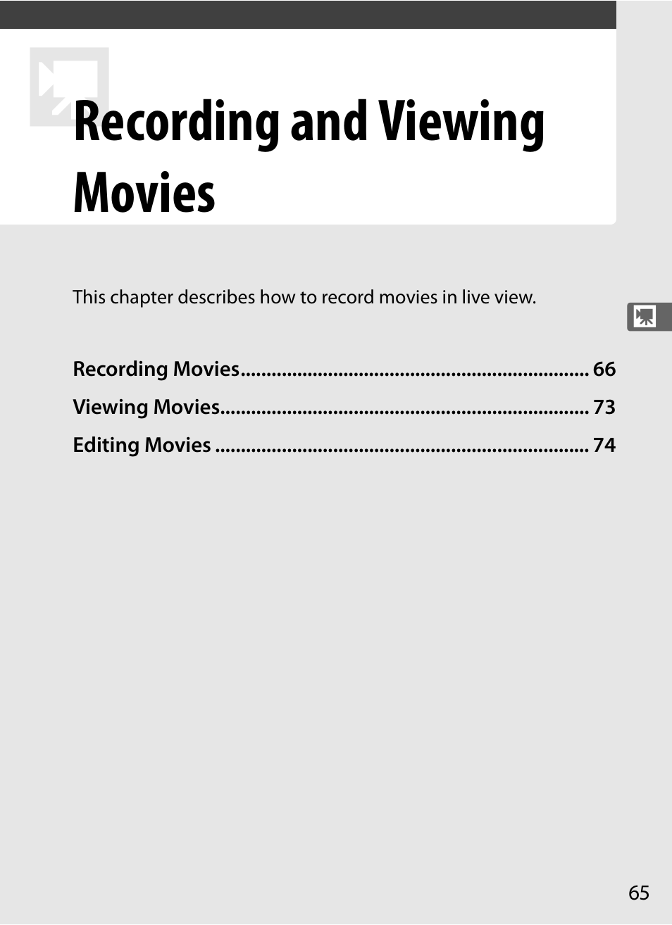 Recording and viewing movies | Nikon D3S User Manual | Page 91 / 460