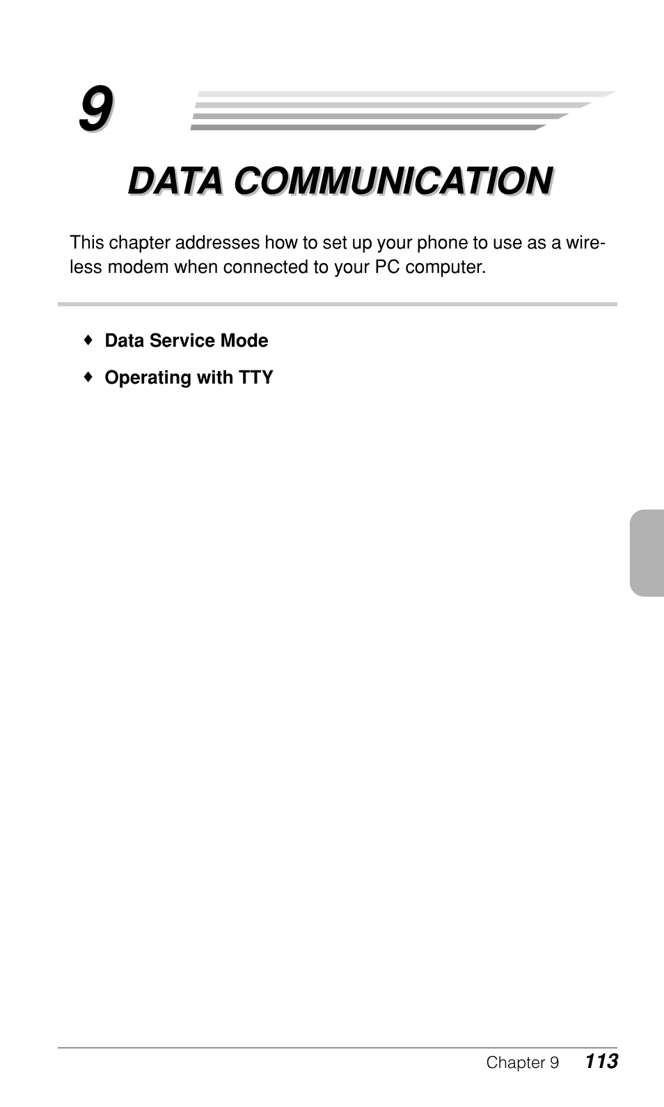 Data communication | Audiovox CDM9500 User Manual | Page 114 / 145