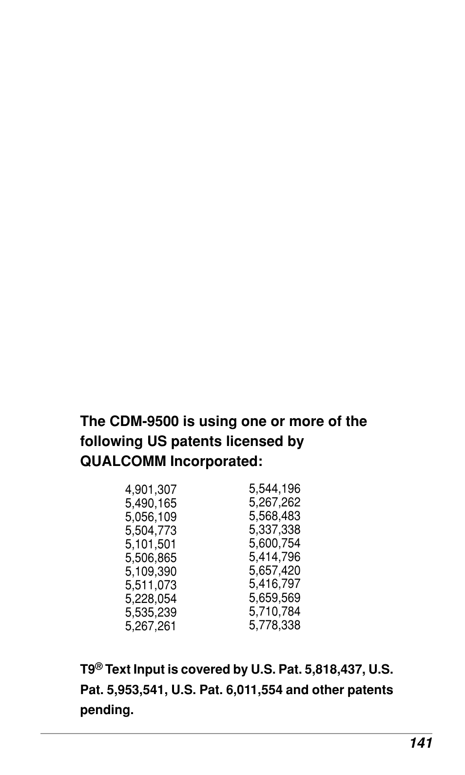 Audiovox CDM9500 User Manual | Page 142 / 145