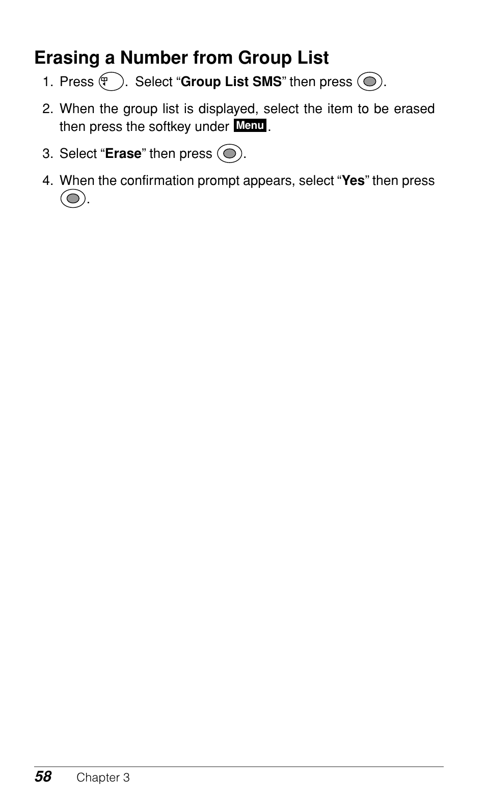 Erasing a number from group list | Audiovox CDM9500 User Manual | Page 59 / 145