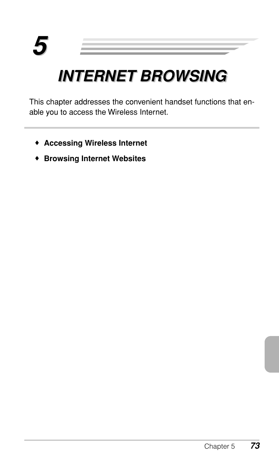 Internet browsing | Audiovox CDM9500 User Manual | Page 74 / 145