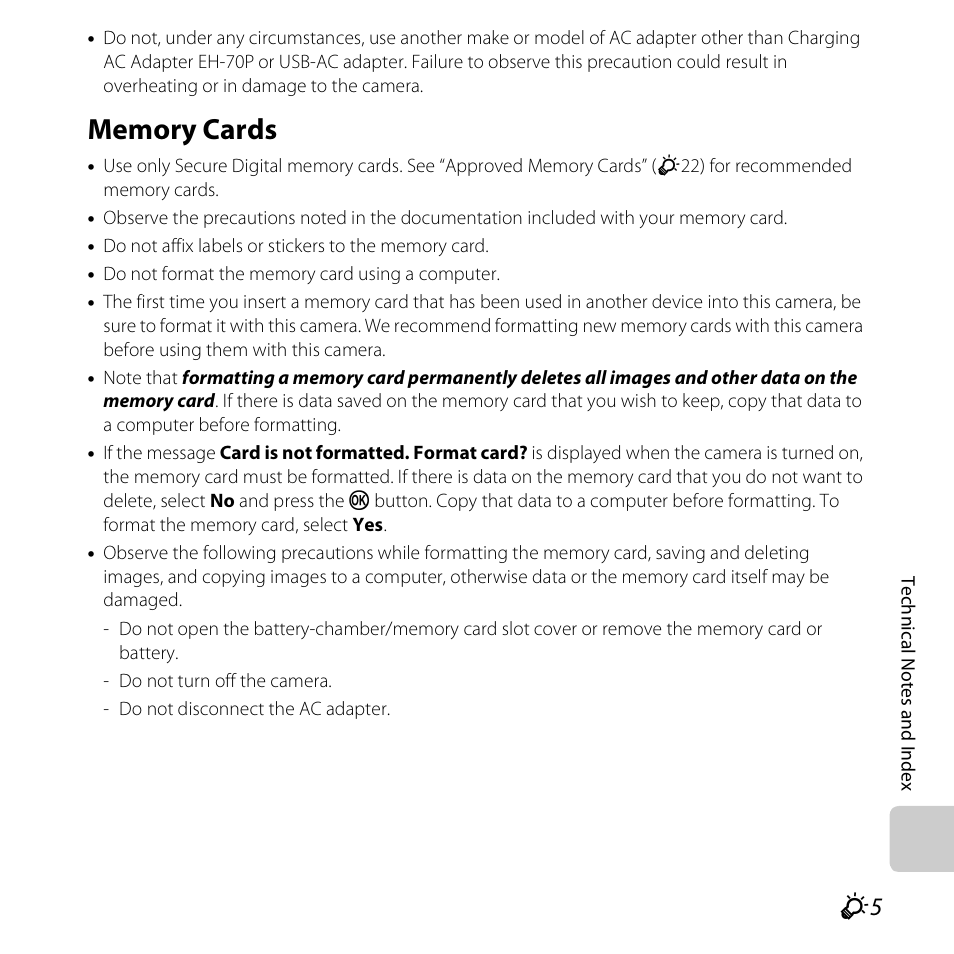 Memory cards, See “memory cards | Nikon S6500 User Manual | Page 257 / 284