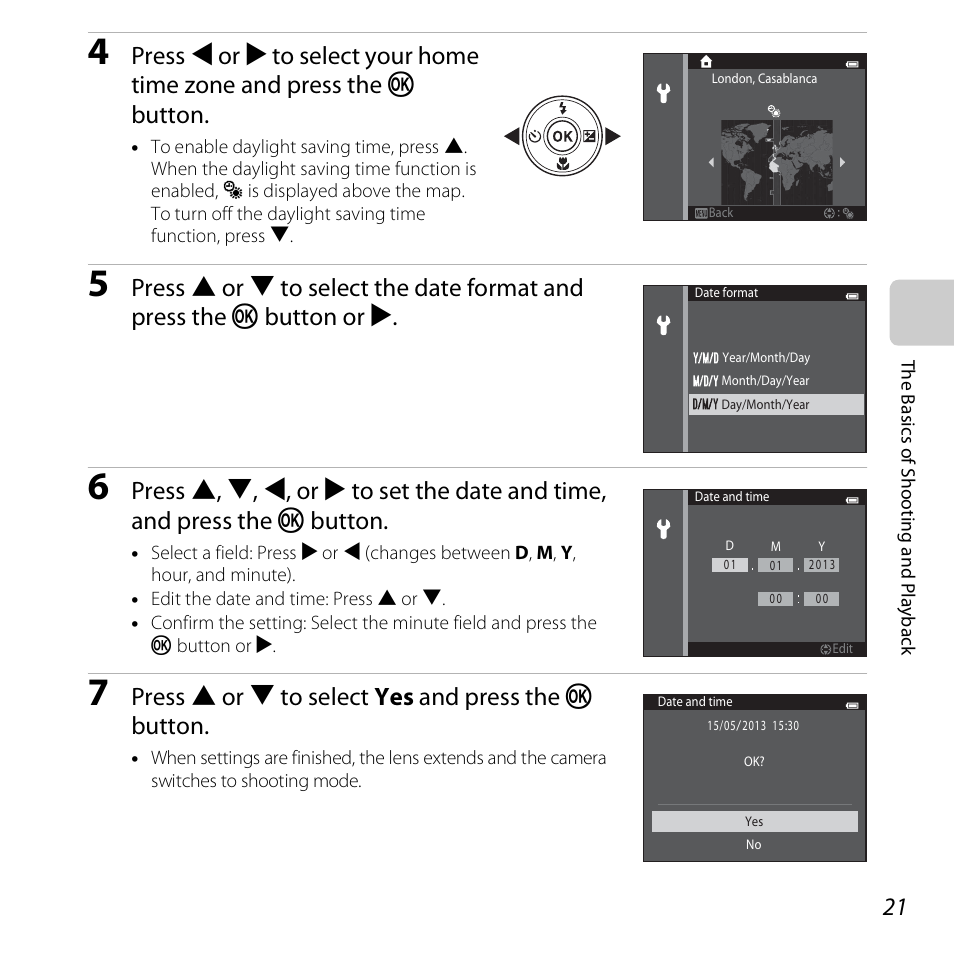 Press h or i to select yes and press the k button | Nikon S6500 User Manual | Page 43 / 284