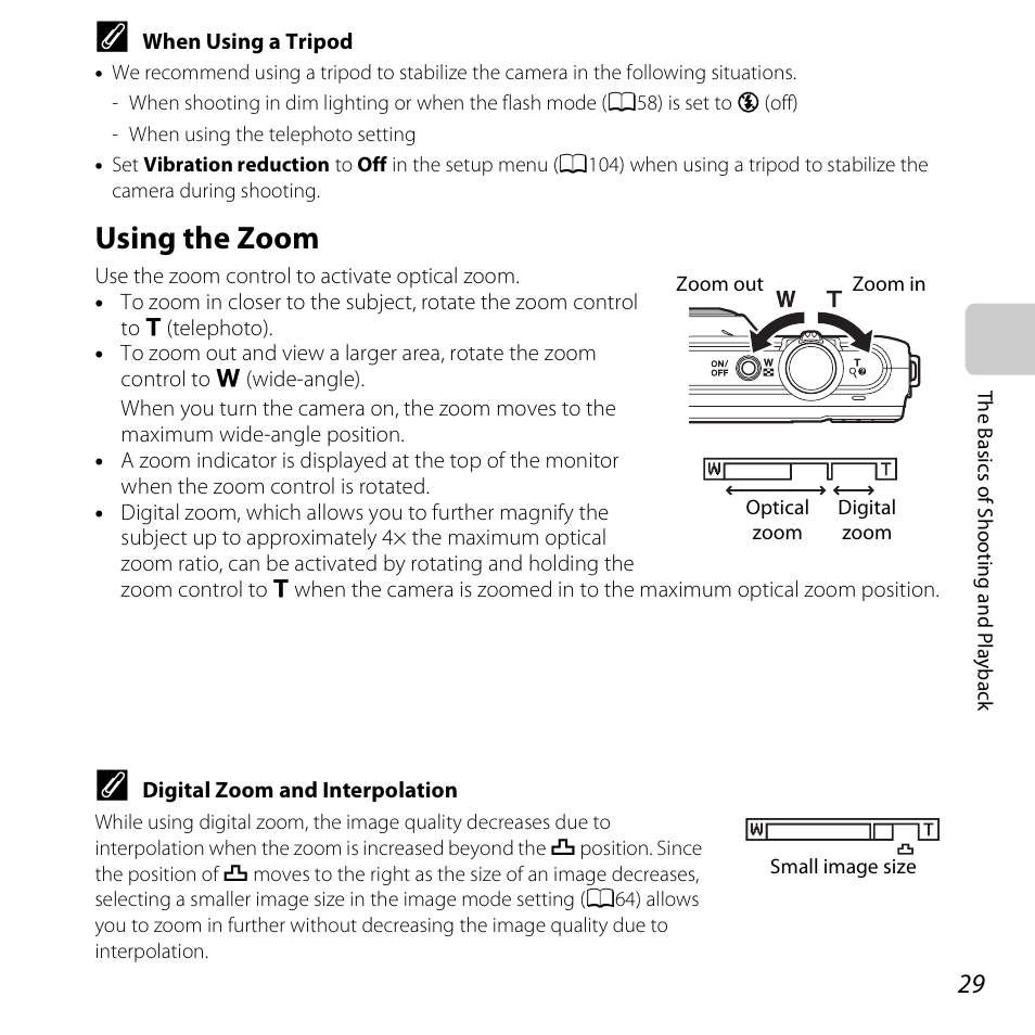 Using the zoom | Nikon S6500 User Manual | Page 51 / 284