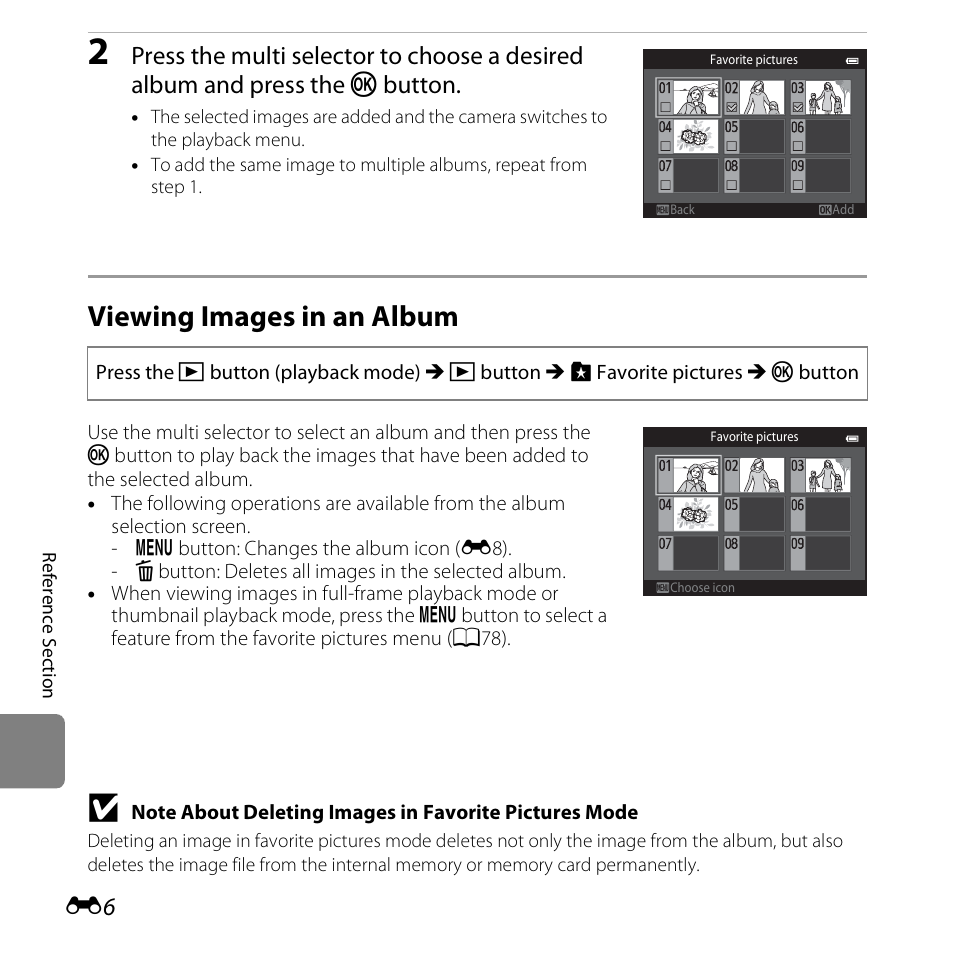 Viewing images in an album | Nikon S3500 User Manual | Page 124 / 248