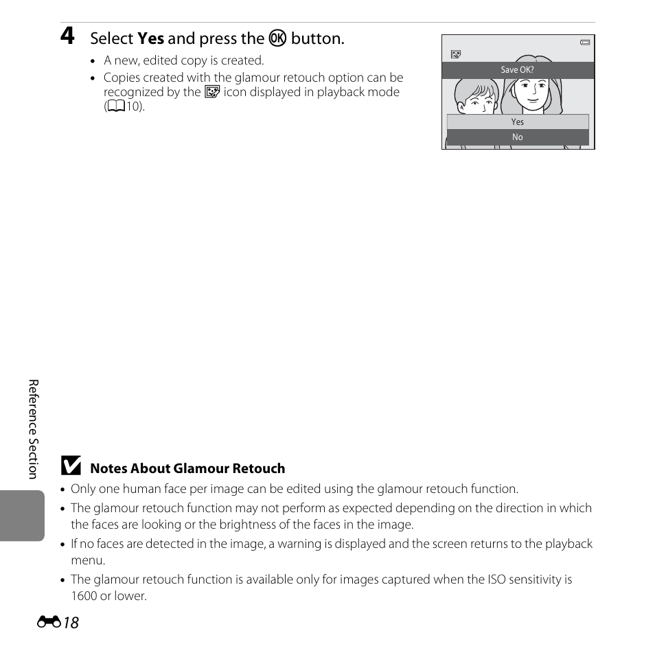 Select yes and press the k button | Nikon S3500 User Manual | Page 136 / 248