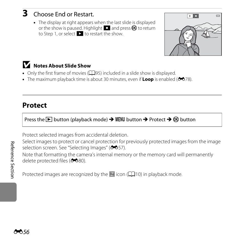 Protect, E56) of t | Nikon S3500 User Manual | Page 174 / 248