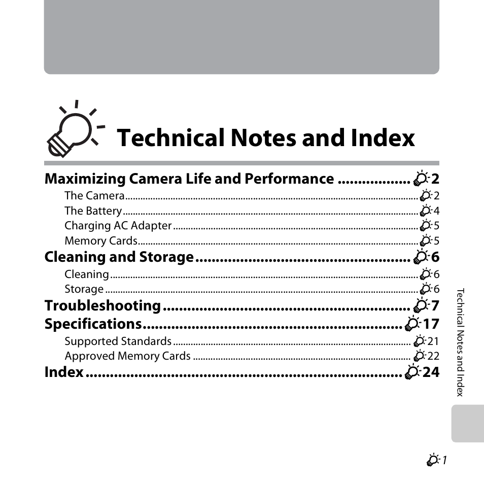 Technical notes and index | Nikon S3500 User Manual | Page 219 / 248