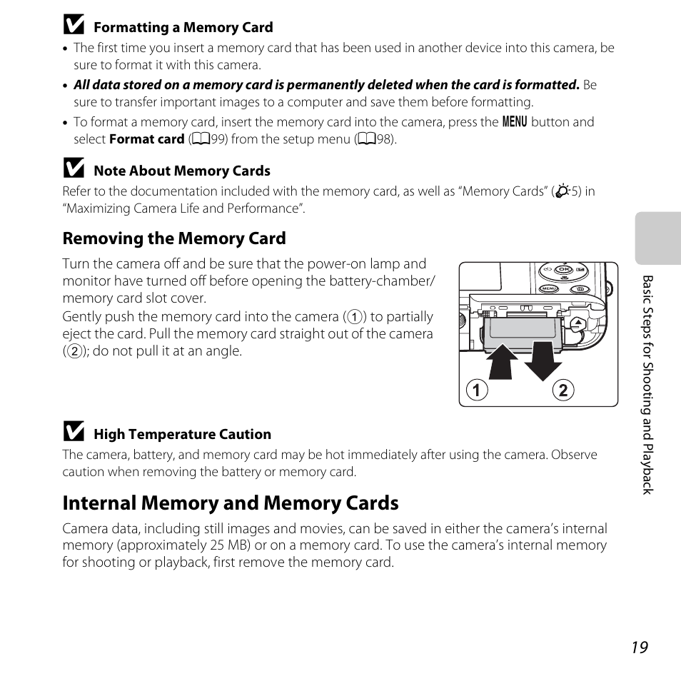 Internal memory and memory cards | Nikon S3500 User Manual | Page 37 / 248