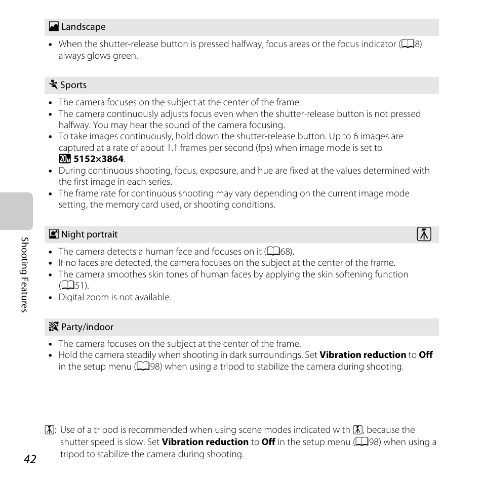 A42) | Nikon S3500 User Manual | Page 60 / 248