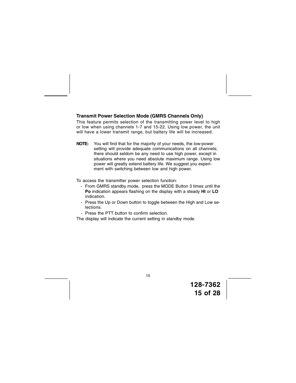 Audiovox GMRS602CH User Manual | Page 15 / 28