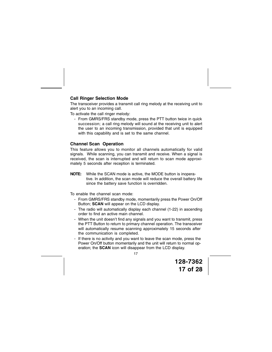 Audiovox GMRS602CH User Manual | Page 17 / 28