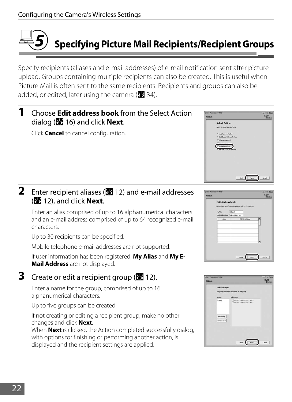 A 22, A 22) or, A 22) | Nikon Coolpix S610 User Manual | Page 27 / 63