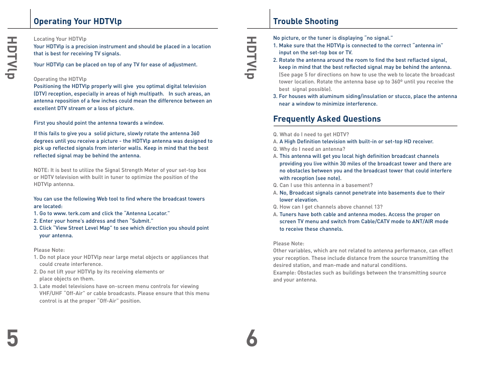 Hd tvlp | Audiovox HDTVlp User Manual | Page 4 / 5