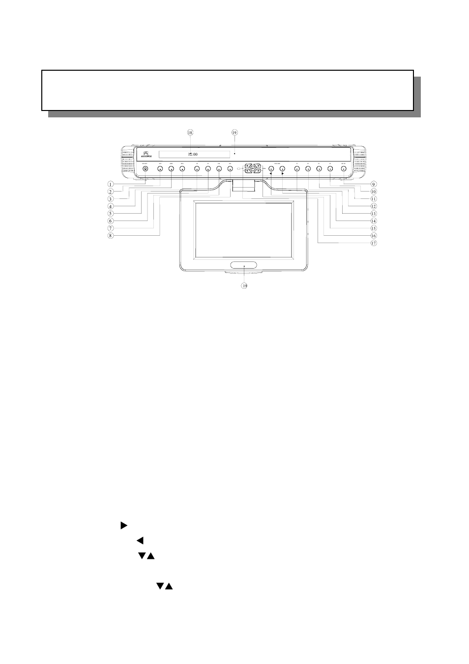 Front panel controls | Audiovox VE705 User Manual | Page 11 / 20