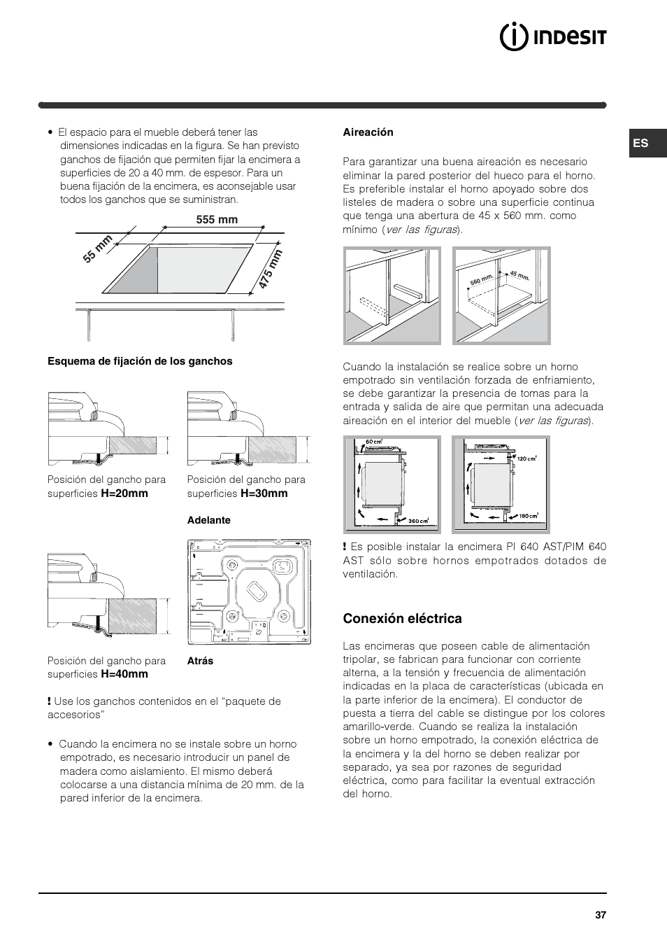 Conexión eléctrica | Indesit PIM640ASWH User Manual | Page 37 / 56