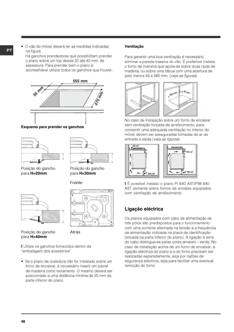 Ligação eléctrica | Indesit PIM640ASWH User Manual | Page 48 / 56