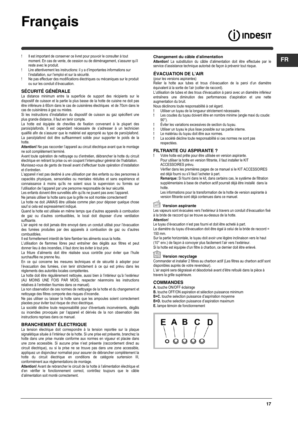 Français | Indesit H593IX User Manual | Page 17 / 32