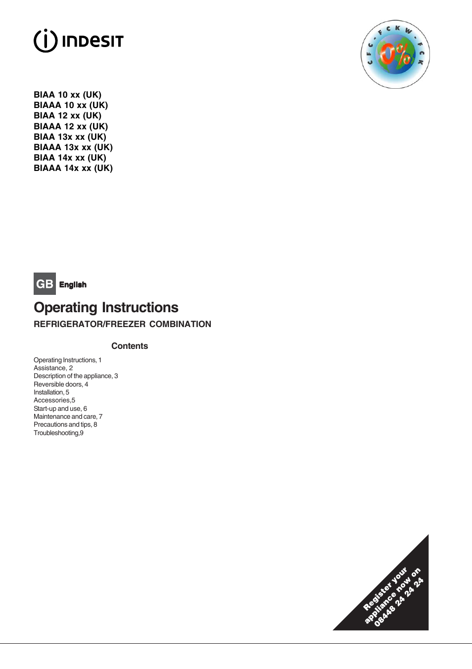 Indesit BIAAA12UK User Manual | 12 pages