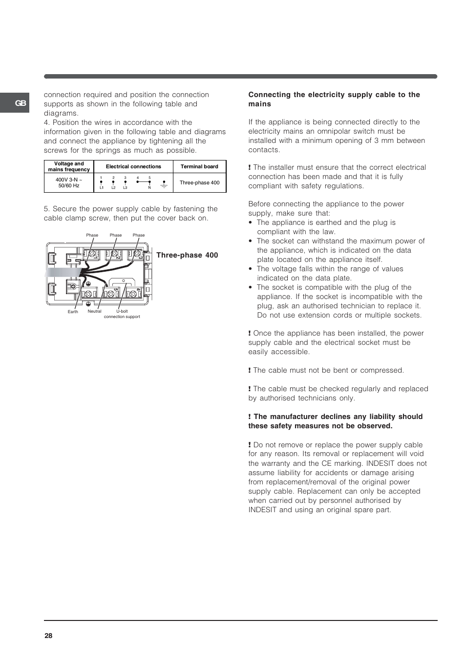 Indesit VRA640C – for models from 30 Nov 2009 User Manual | Page 28 / 60