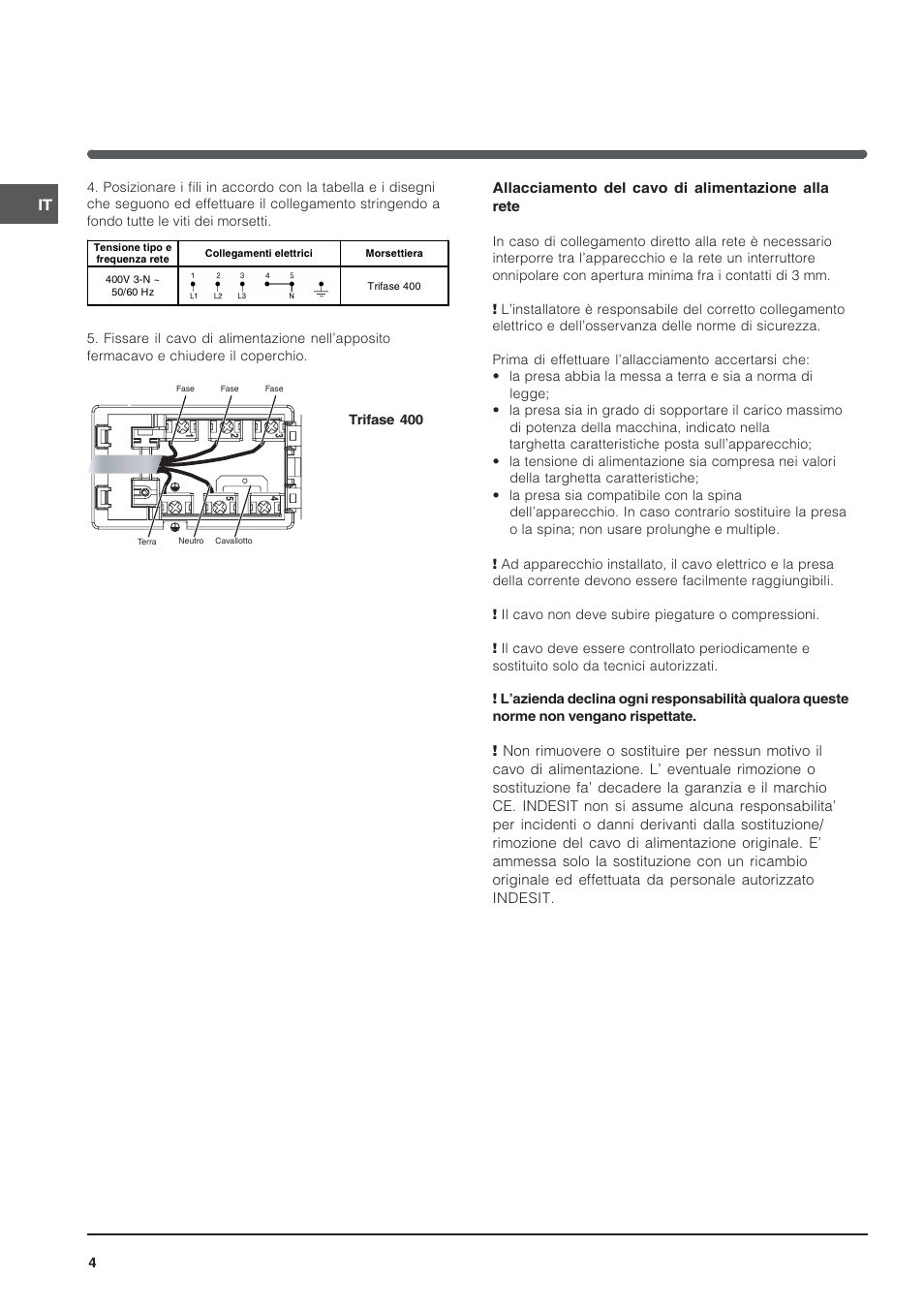 Indesit VRA640C – for models from 30 Nov 2009 User Manual | Page 4 / 60