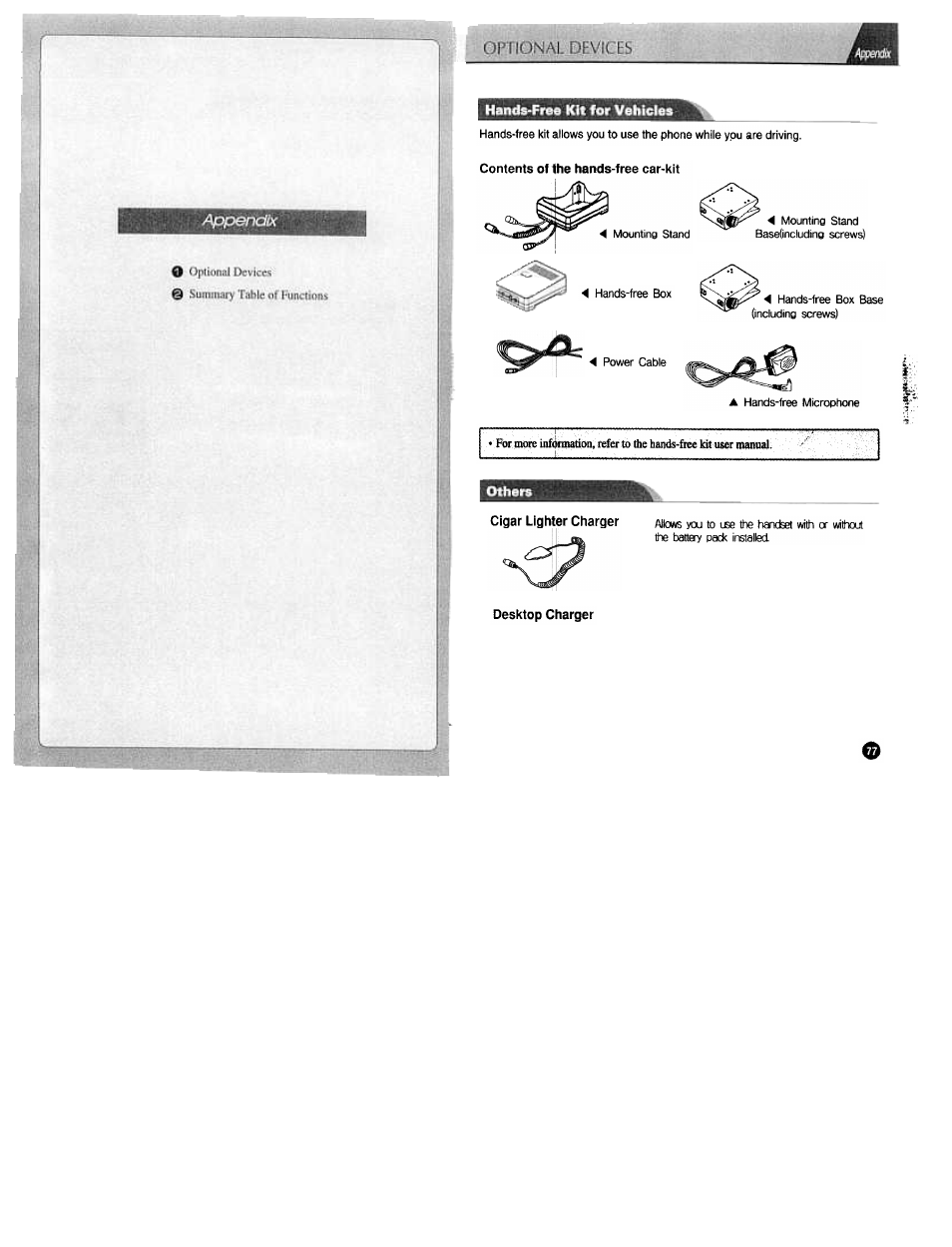 Desktop charger, Omanal devices | Audiovox CDM3300 User Manual | Page 39 / 60