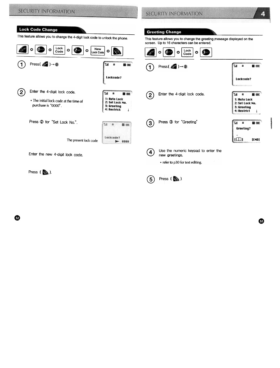 Greeting change | Audiovox CDM3300 User Manual | Page 46 / 60