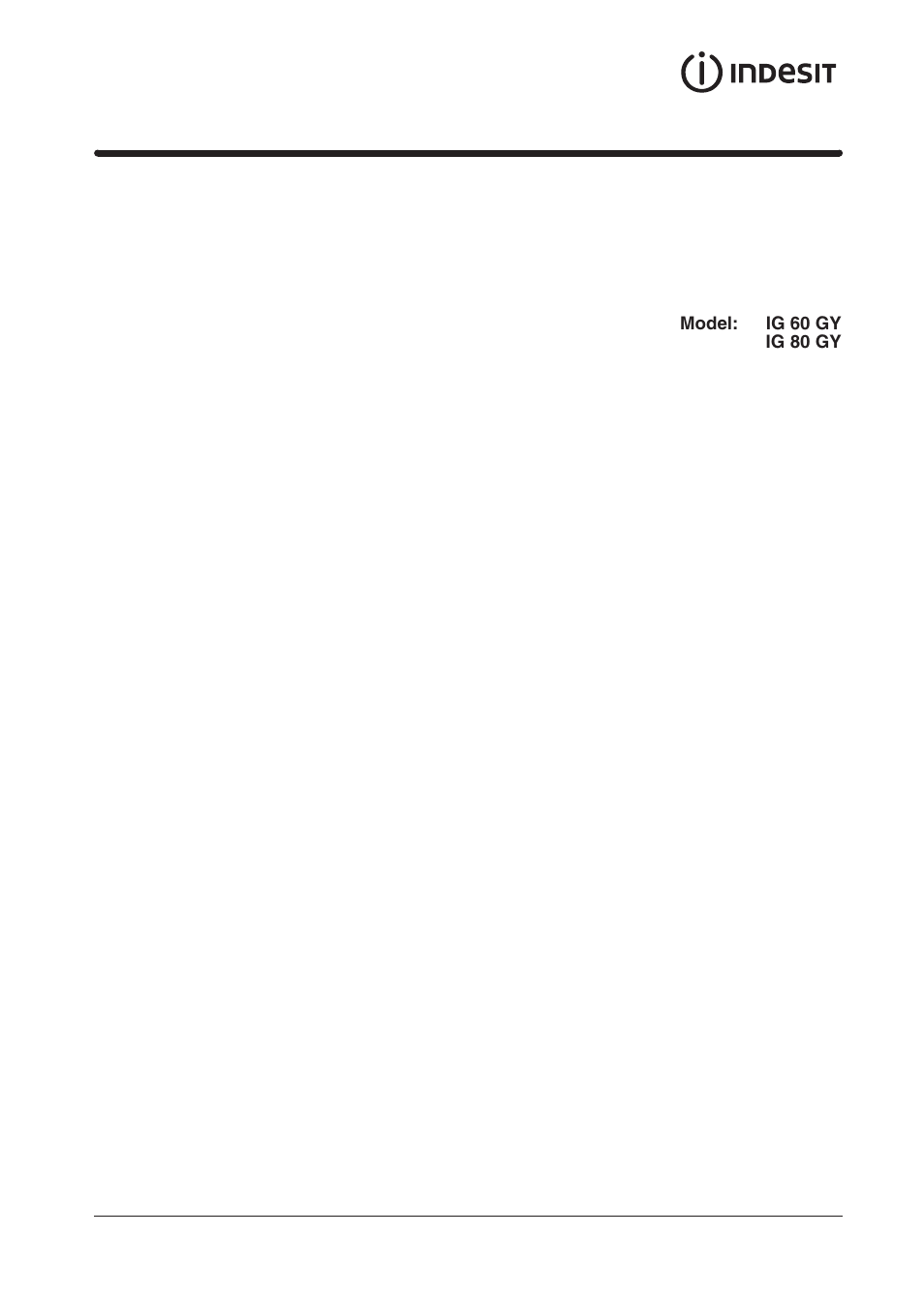 Indesit IG60GY User Manual | 34 pages