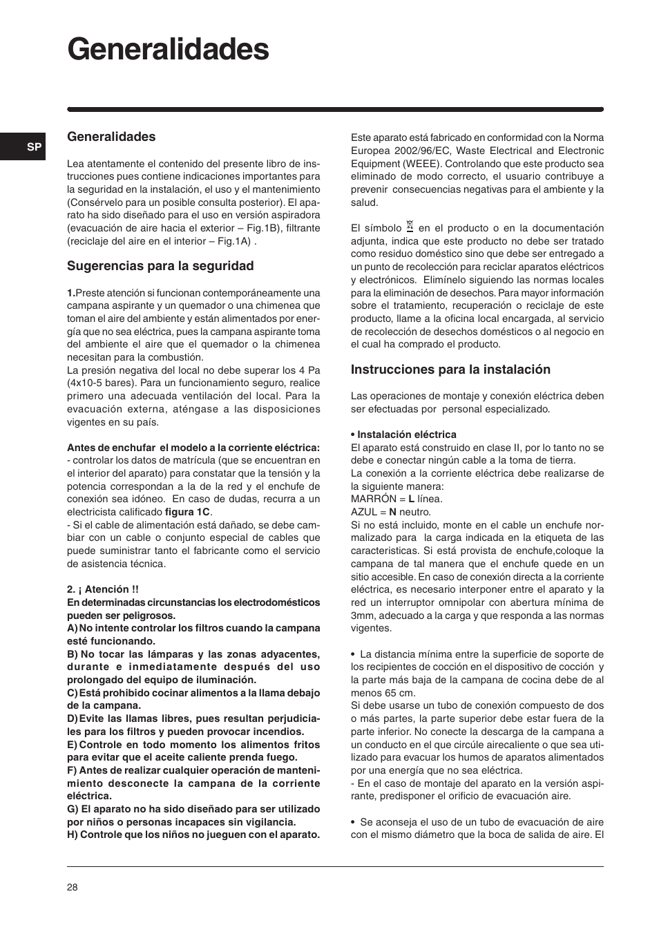 Generalidades | Indesit IG60GY User Manual | Page 26 / 34