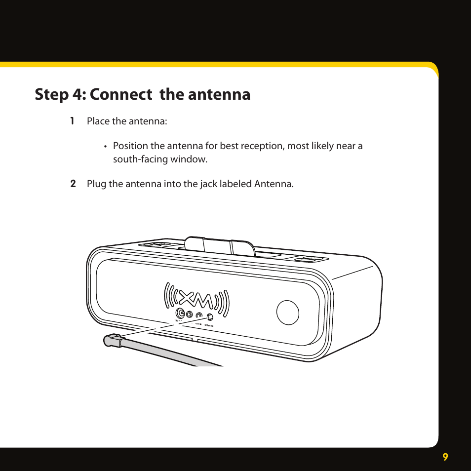 Step 4: connect the antenna | Audiovox XMAS100-UG002 User Manual | Page 9 / 20