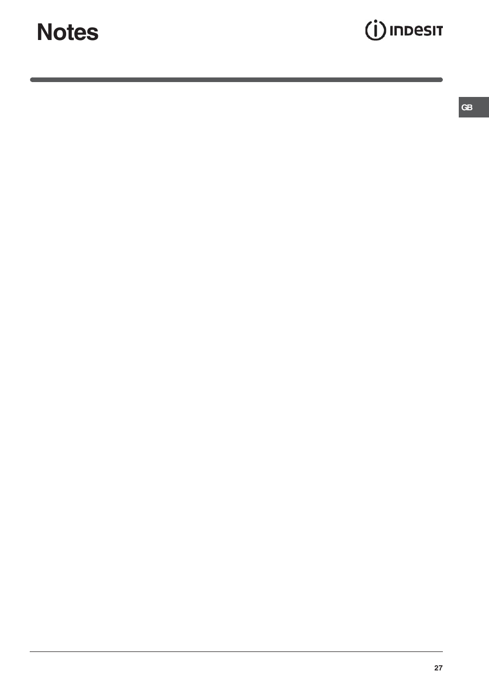 Indesit ID60C2WS User Manual | Page 27 / 28