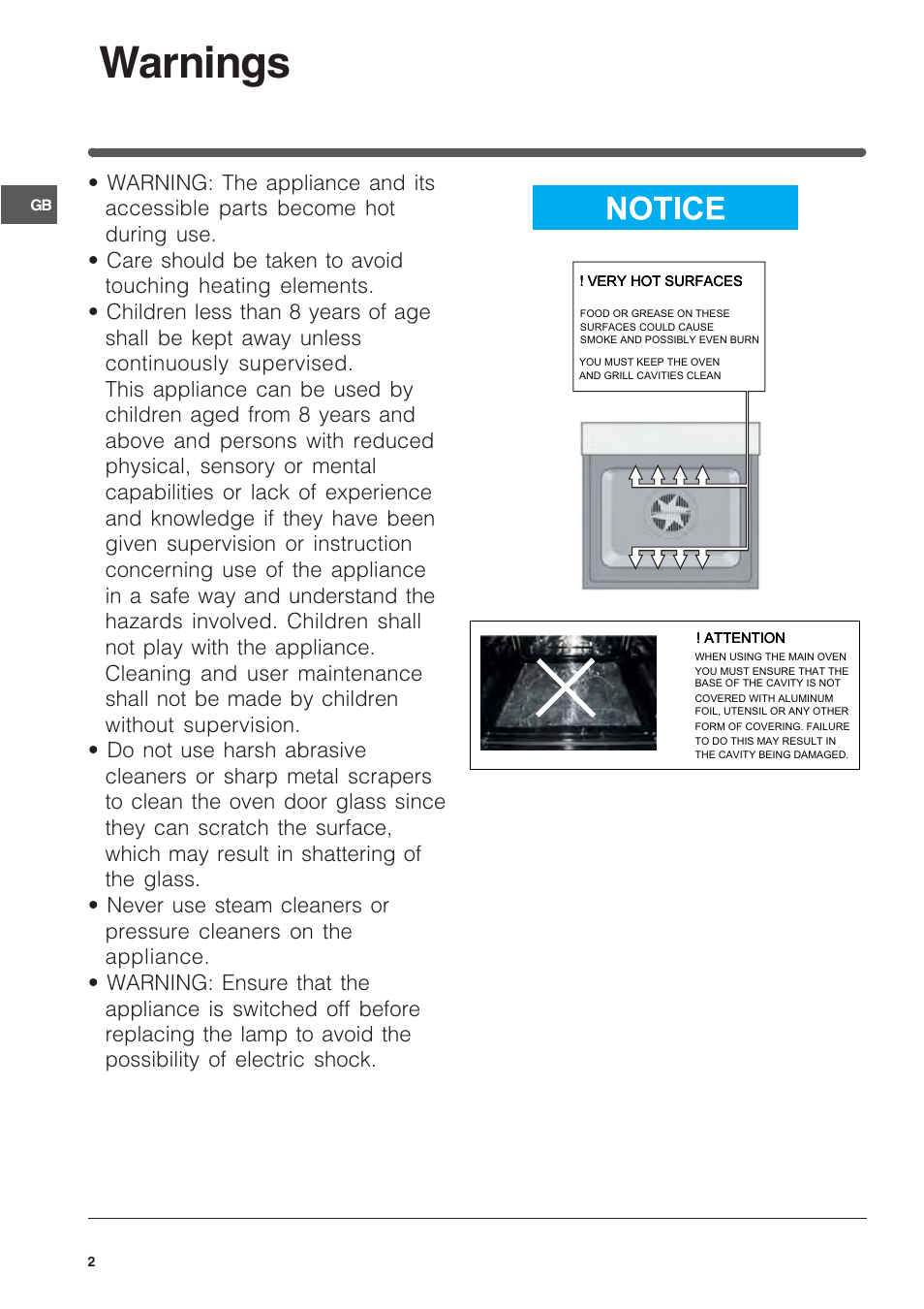 Warnings | Indesit FIM33K-AWHGB from May 2012 User Manual | Page 2 / 12