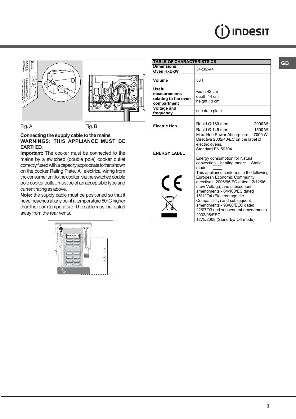 Indesit IS50EA User Manual | Page 3 / 12