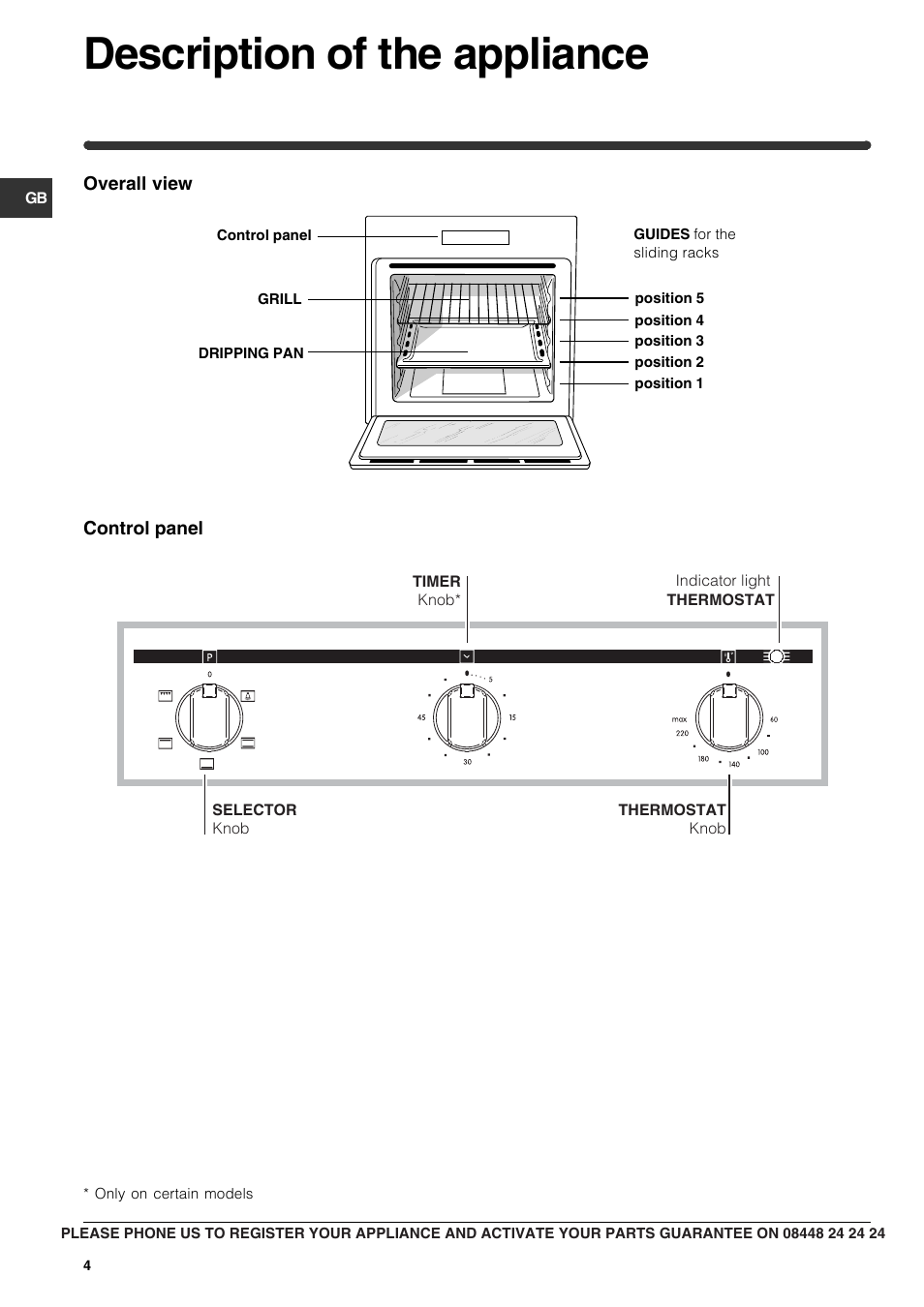 Description of the appliance | Indesit FIM21K-BBKGB prior to June 2012 User Manual | Page 4 / 12