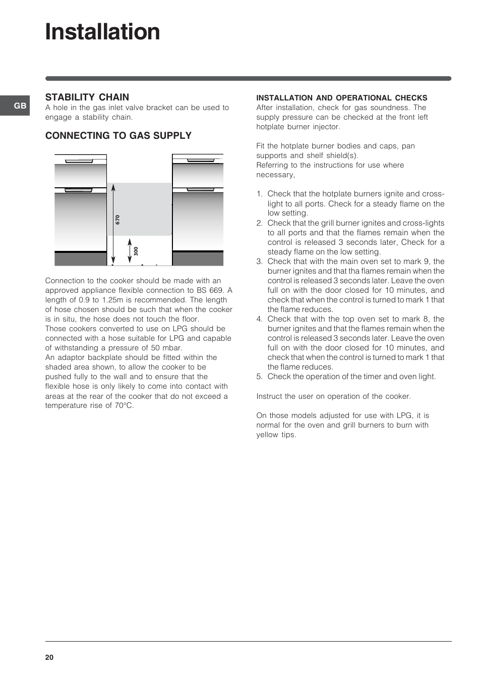 Installation | Indesit KD6G25A – after November 2007 User Manual | Page 20 / 24