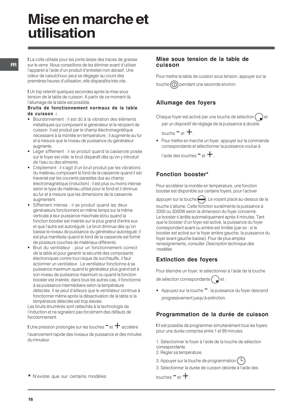 Mise en marche et utilisation | Indesit VIA640C – for models from 10 Dec 2009 User Manual | Page 16 / 56