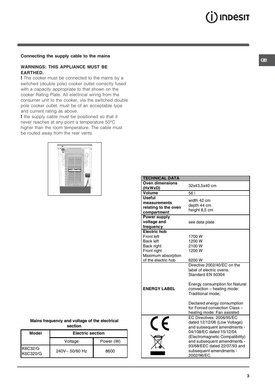 Indesit K6C320-G for models after Nov 2006 User Manual | Page 3 / 12