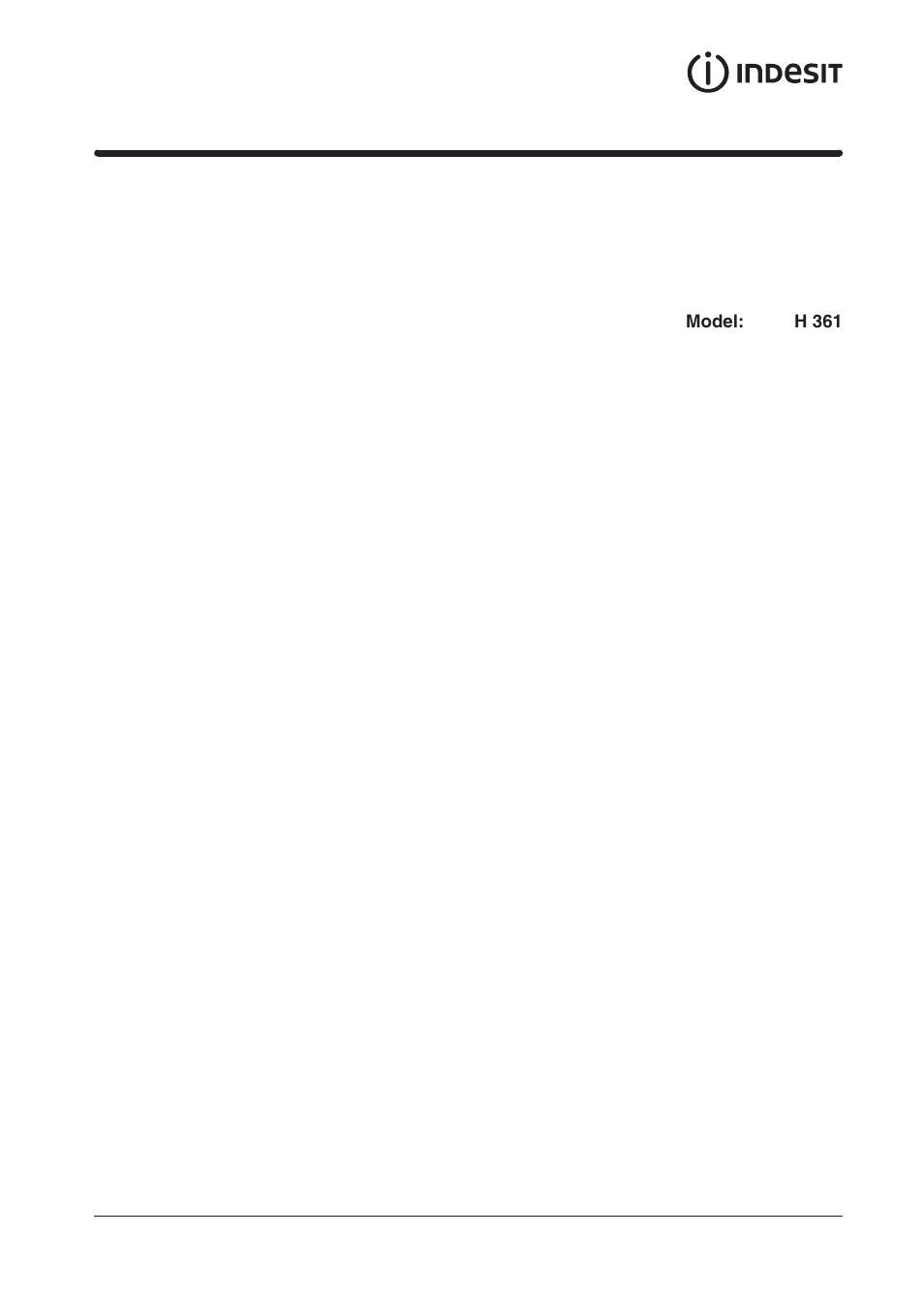 Indesit H361FIX User Manual | 31 pages