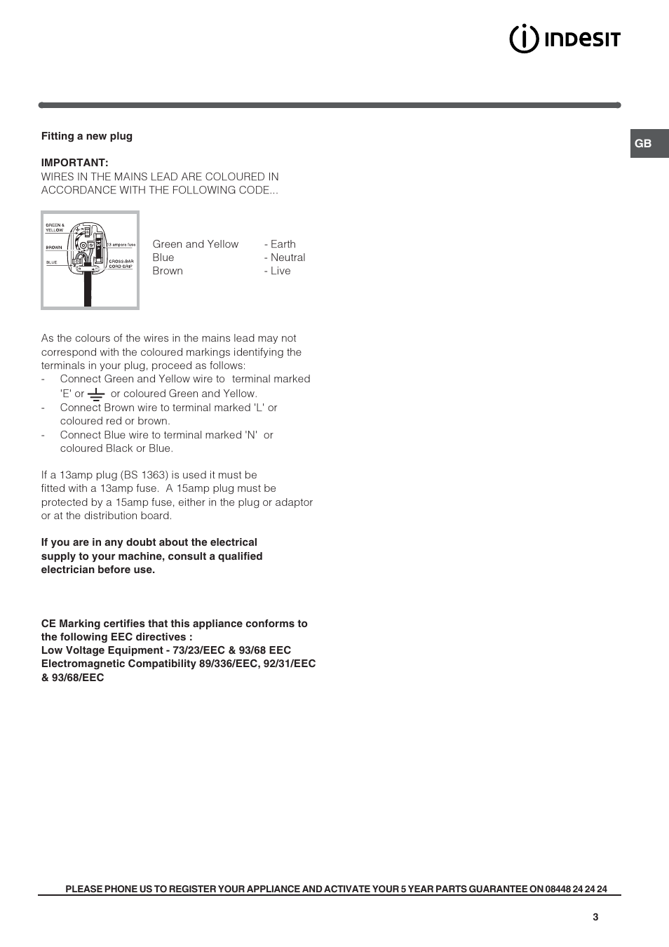 Indesit INS1611UK User Manual | Page 3 / 12