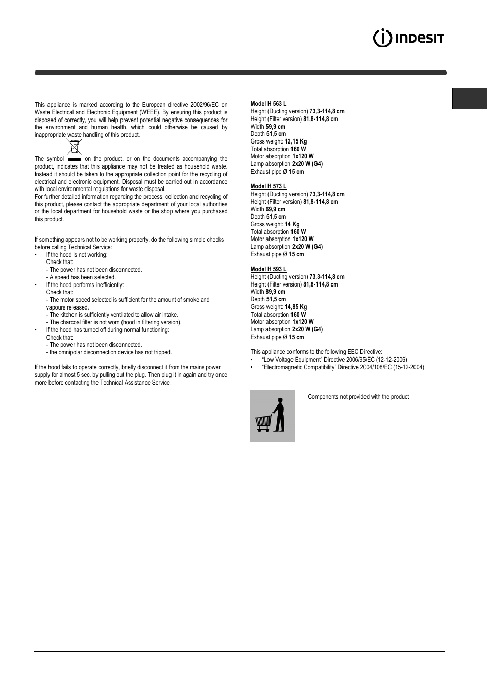 Indesit H573LIX User Manual | Page 13 / 32
