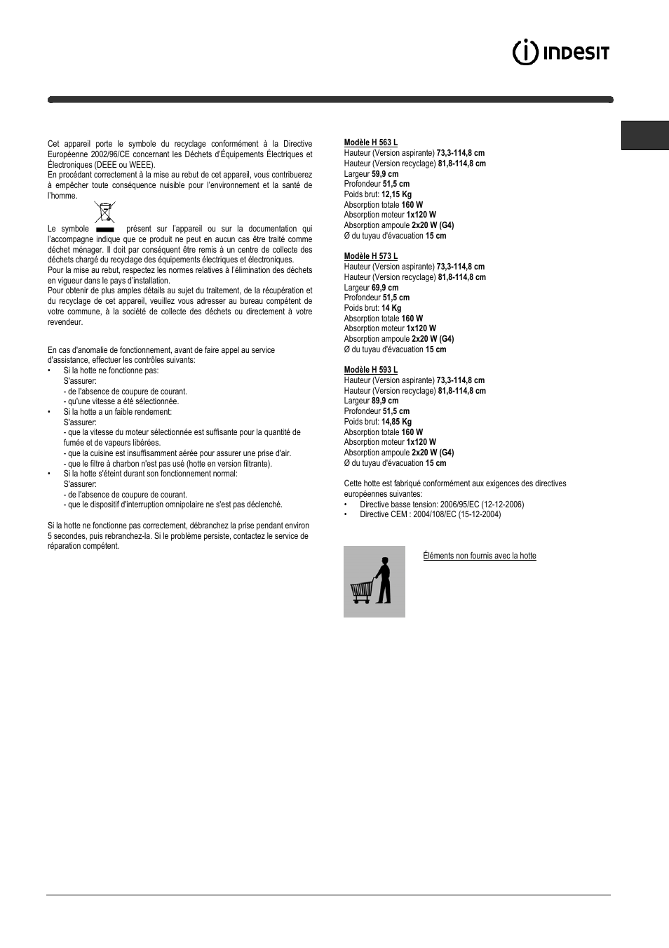Indesit H573LIX User Manual | Page 19 / 32