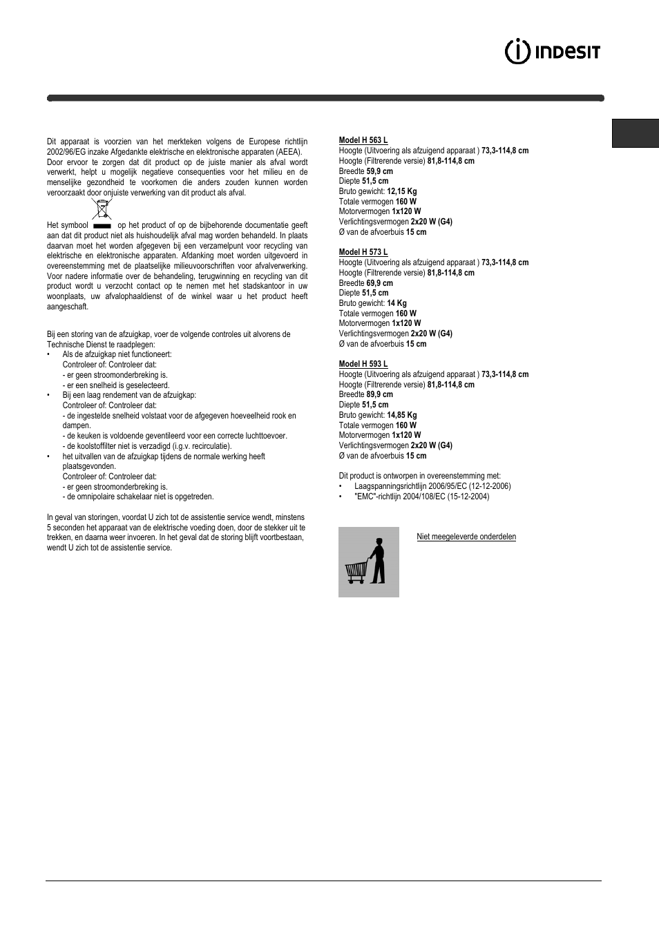 Indesit H573LIX User Manual | Page 25 / 32