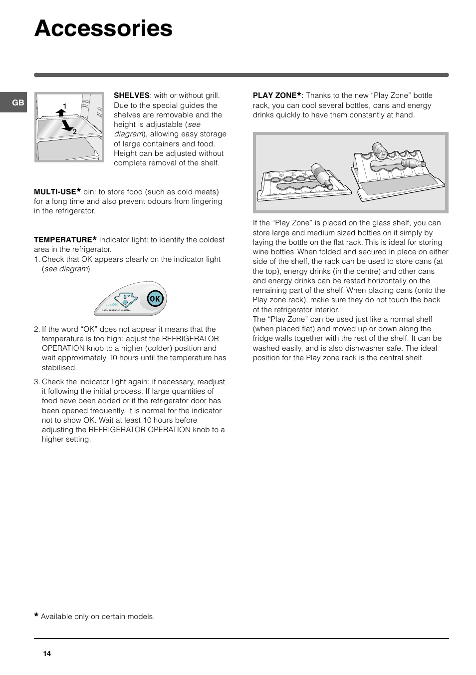 Accessories | Indesit TAN14NFP I GB F ES P User Manual | Page 14 / 52