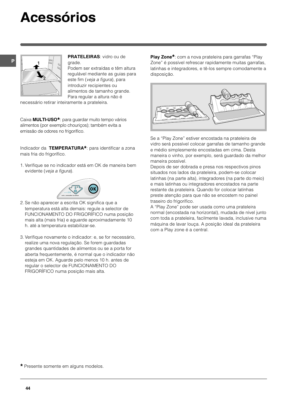 Acessórios | Indesit TAN14NFP I GB F ES P User Manual | Page 44 / 52